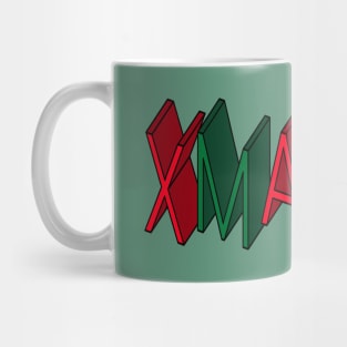 Xmas, Red and Green Word Art Mug